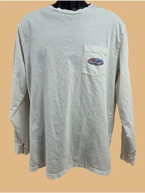 Vineyard Vines Long Sleeve White Pocket Tshirt Large